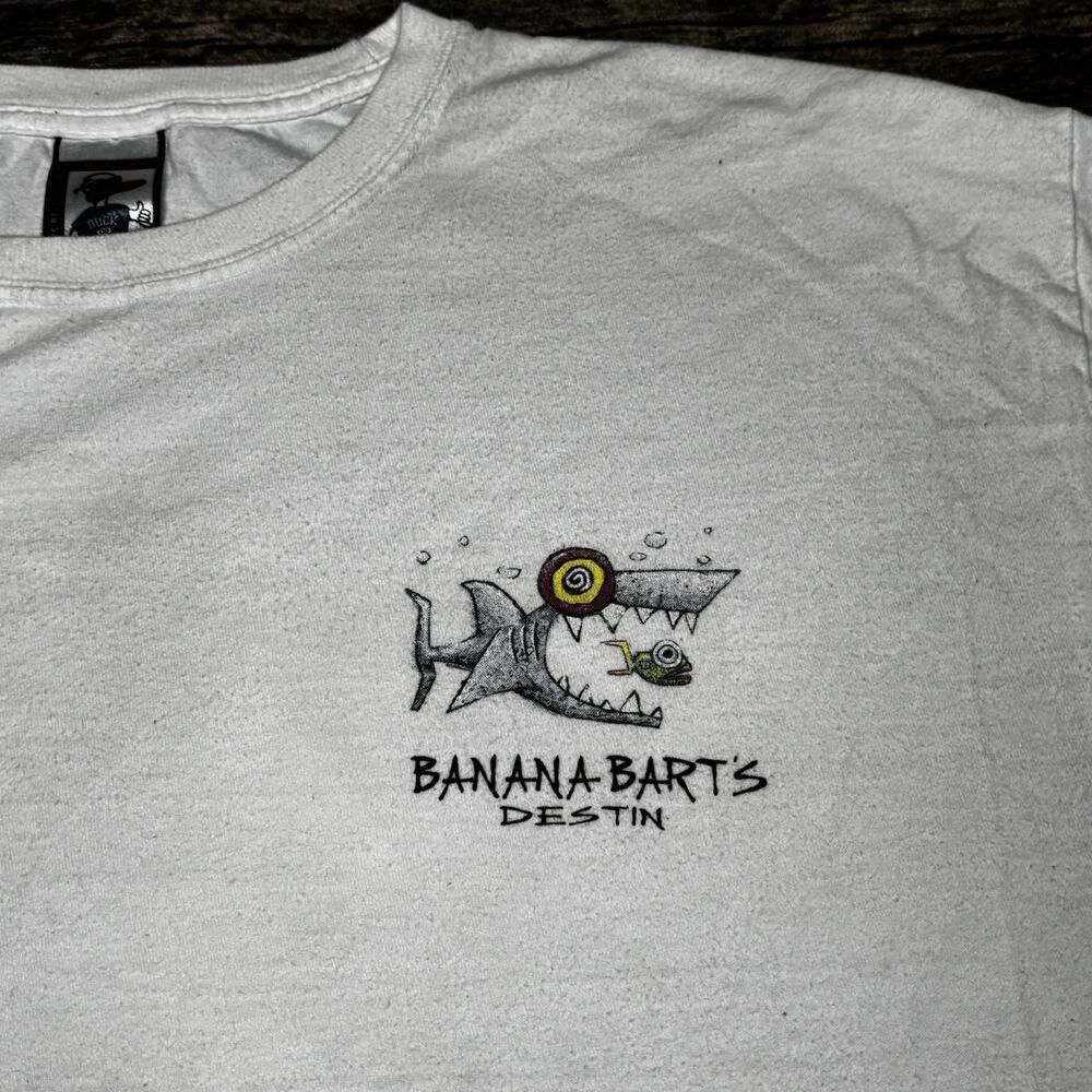The Duck Company Banana Bart's Destin T Shirt Shark Mens Size XL White - Picture 4 of 8